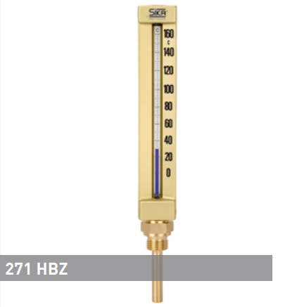 Термометр промышленный с наружной резьбой для ОВК из алюминия SIKA 175WBZ Термометры #1